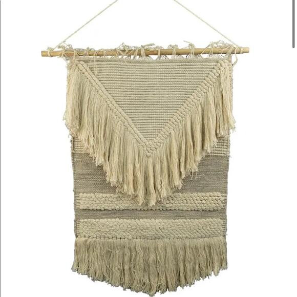 CONCEPTS IN TIME Striped V Fringe Woven Tapestry wall decor home - Picture 1 of 4